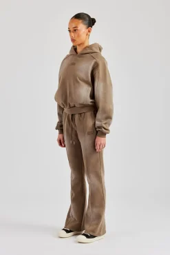 Women CLO-BOT-TRO Washed Jersey Flare - Washed Taupe