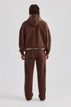 CLO-SET Washed Layered Applique Tracksuit - Chocolate
