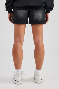 Women CLO-BOT Washed Relaxed Shorts - Black