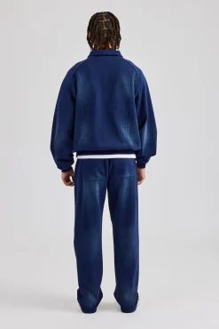 CLO-BOT-TRO Washed Straight Leg Jogger - Navy Blue