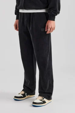 CLO-BOT-TRO Washed Straight Leg Jogger - Black