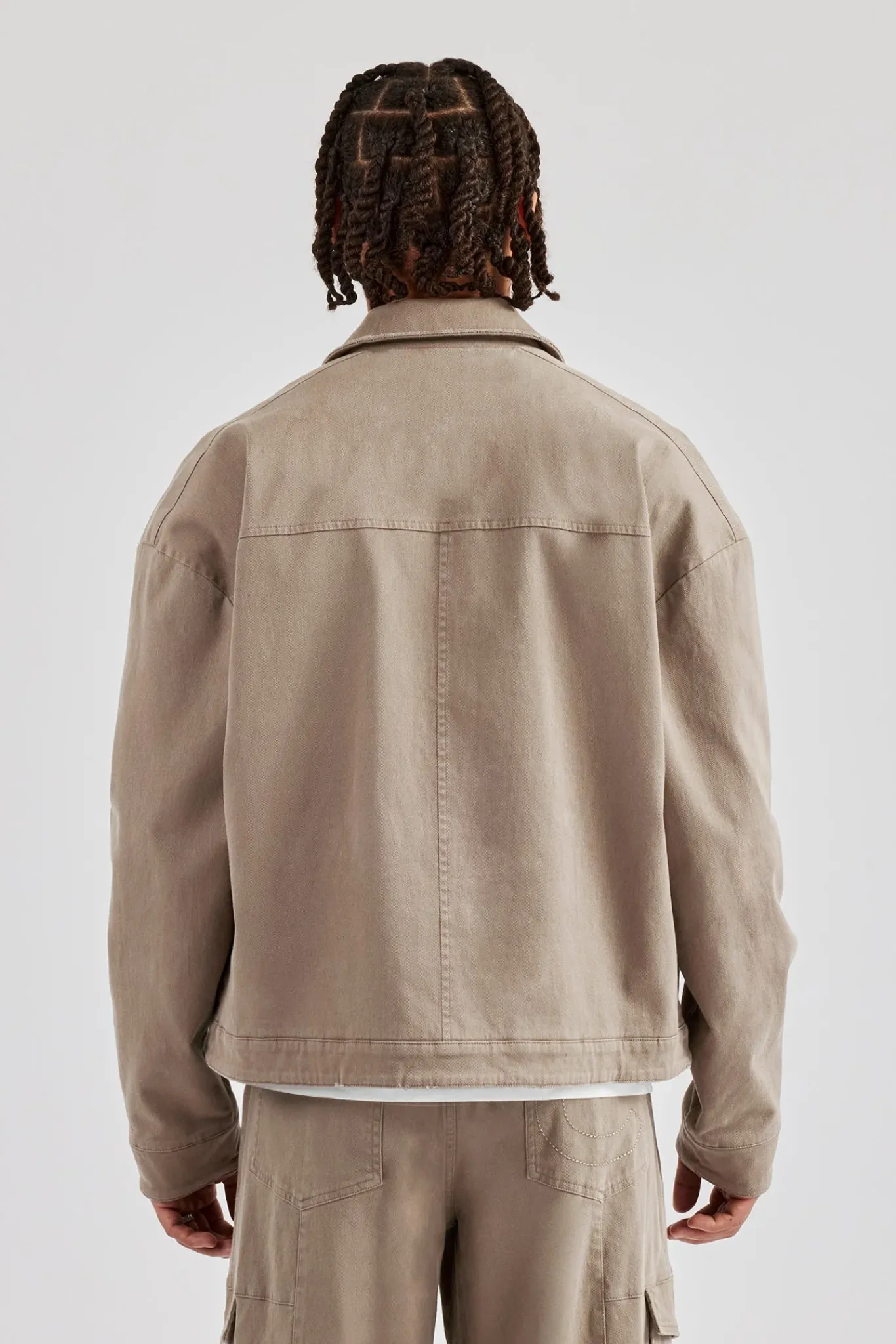 CLO-TOP-OUT Washed Twill Harrington Jacket - Brown