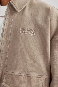 CLO-SET Washed Twill Harrington Jacket & Trouser - Brown