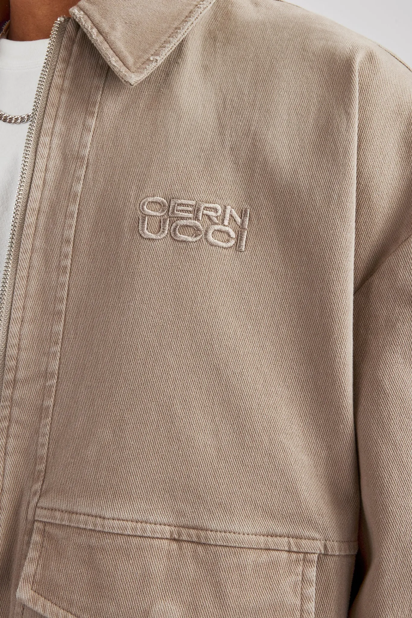 CLO-SET Washed Twill Harrington Jacket & Trouser - Brown
