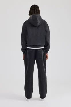 CLO-SET Washed Zip Through Tracksuit - Black