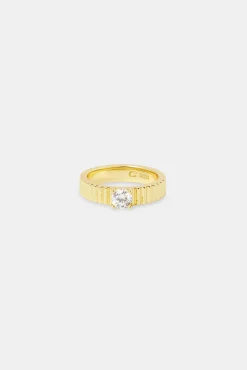 Women JWL-RNG White Panel Cz Band Ring - 5mm