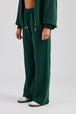 Women CLO-BOT-TRO Wide Leg Jogger - Dark Green