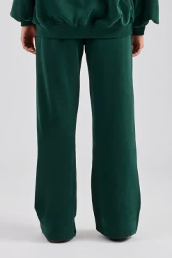 Women CLO-BOT-TRO Wide Leg Jogger - Dark Green