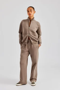 Women CLO-BOT-TRO Wide Leg Jogger - Taupe