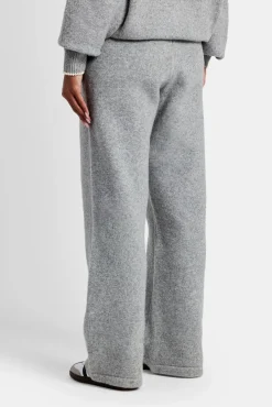 Women CLO-BOT-TRO-KTW Wide Leg Knitted Jogger - Grey