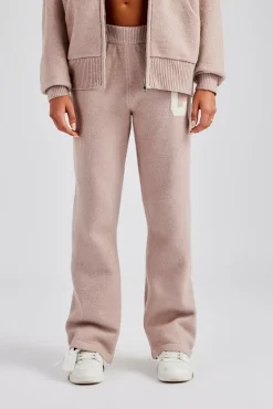 Women CLO-BOT-TRO-KTW Wide Leg Knitted Jogger - Pink