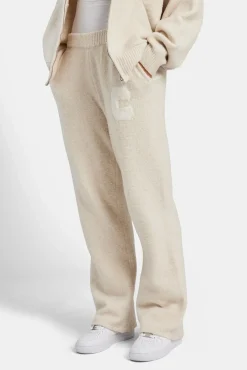 Women CLO-BOT-TRO-KTW Wide Leg Knitted Jogger - Oatmeal