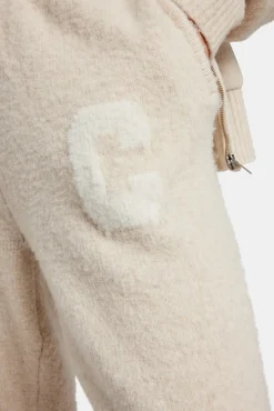 Women CLO-BOT-TRO-KTW Wide Leg Knitted Jogger - Oatmeal