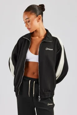 Women CLO-SET Womens Contrast Panel Tracksuit - Black