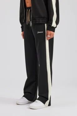 Women CLO-SET Womens Contrast Panel Tracksuit - Black