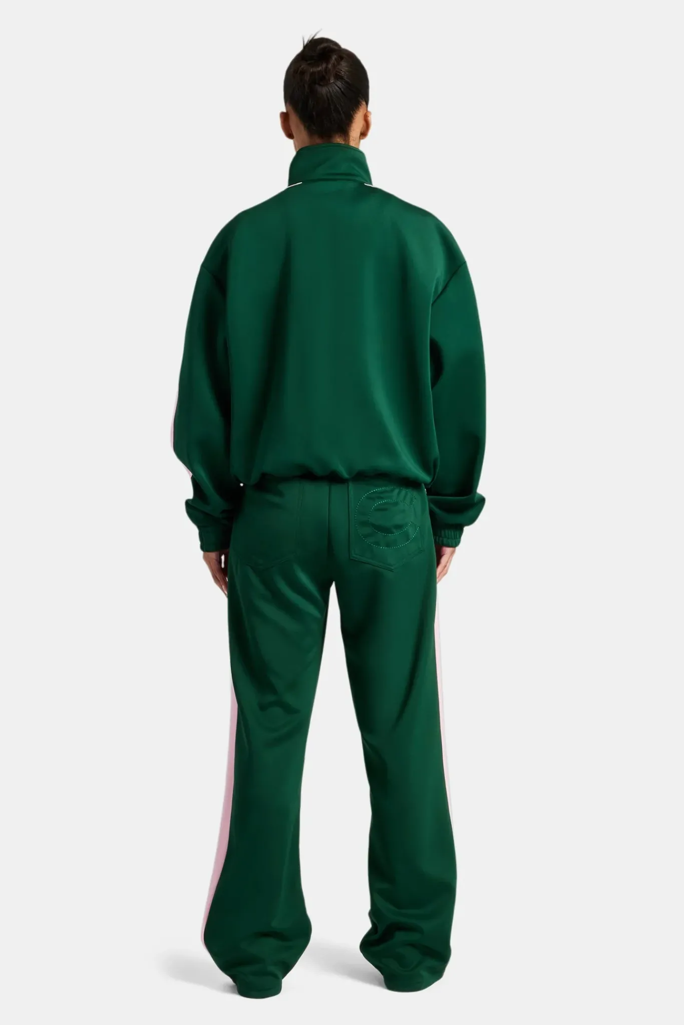 Women CLO-SET Womens Contrast Panel Tracksuit - Green