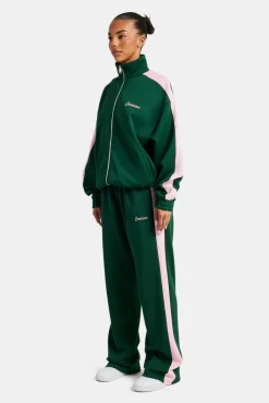 Women CLO-SET Womens Contrast Panel Tracksuit - Green