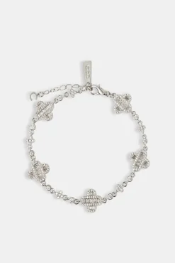 Women JWL-BRA Women's Iced Baguette Motif Bracelet - 10mm