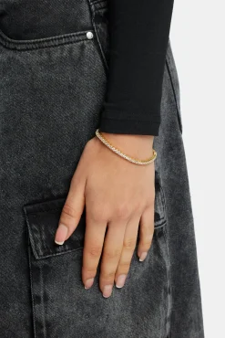 Women JWL-BRA Womens 3mm Tennis Bracelet - Gold