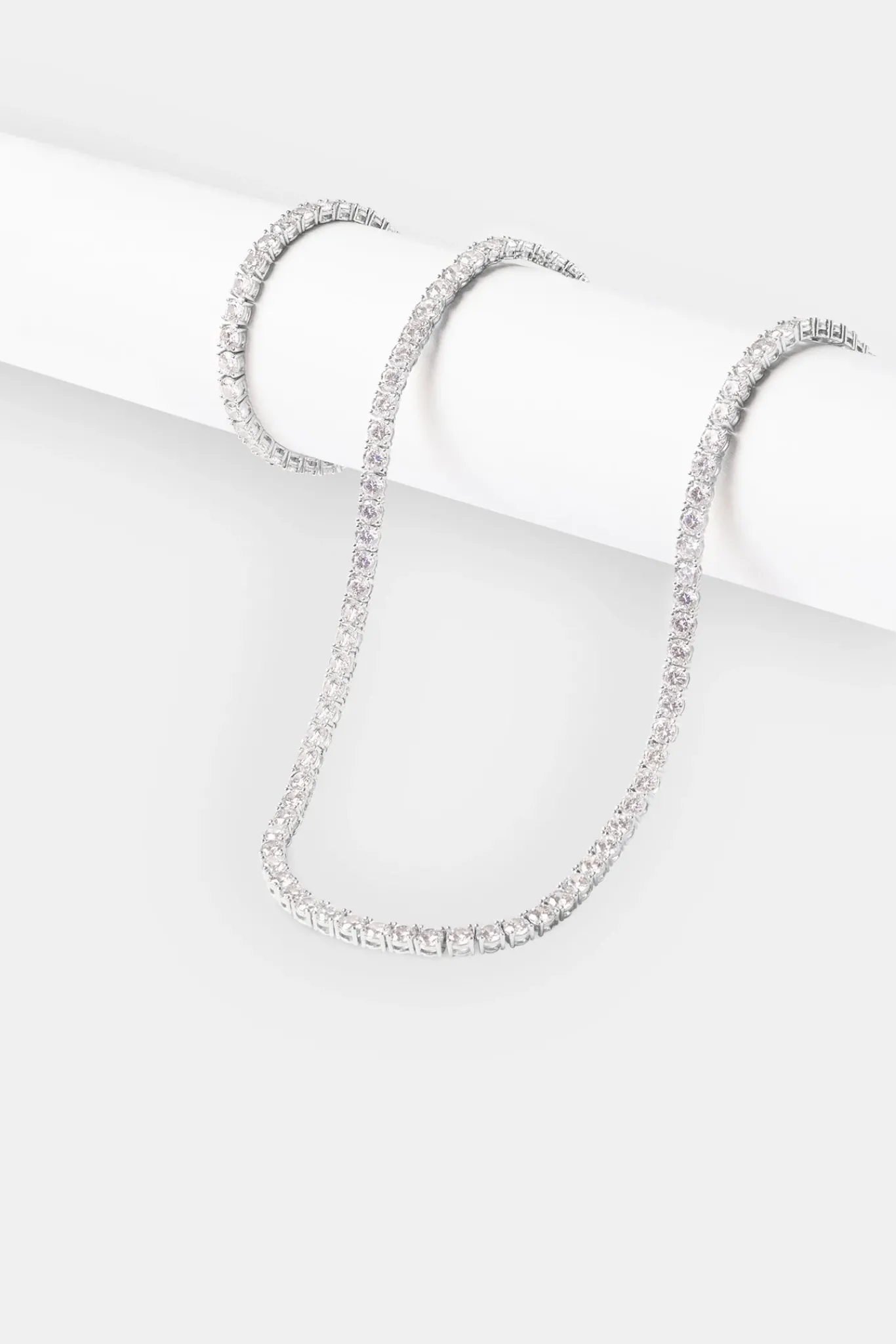 Women JWL-BUND Womens 5mm Tennis Chain & Bracelet - White