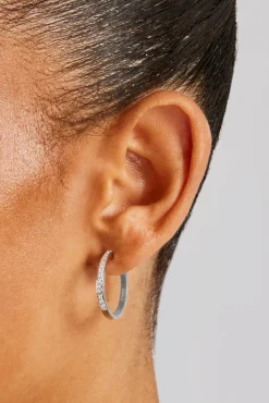 Women JWL-EAR Women's Moissanite Hoop Earrings - 25mm