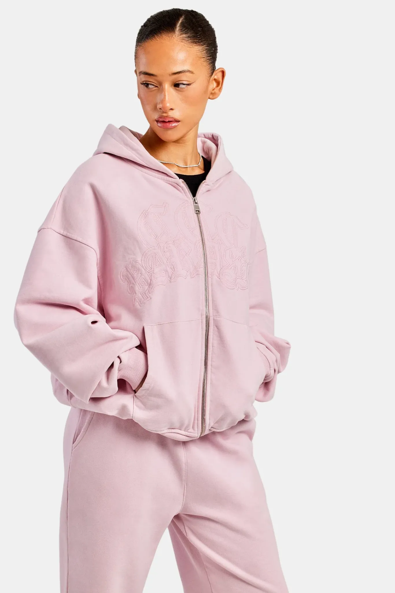 Women CLO-SET Womens Paraiso Embroidered Tracksuit - Pink