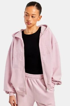 Women CLO-SET Womens Paraiso Embroidered Tracksuit - Pink