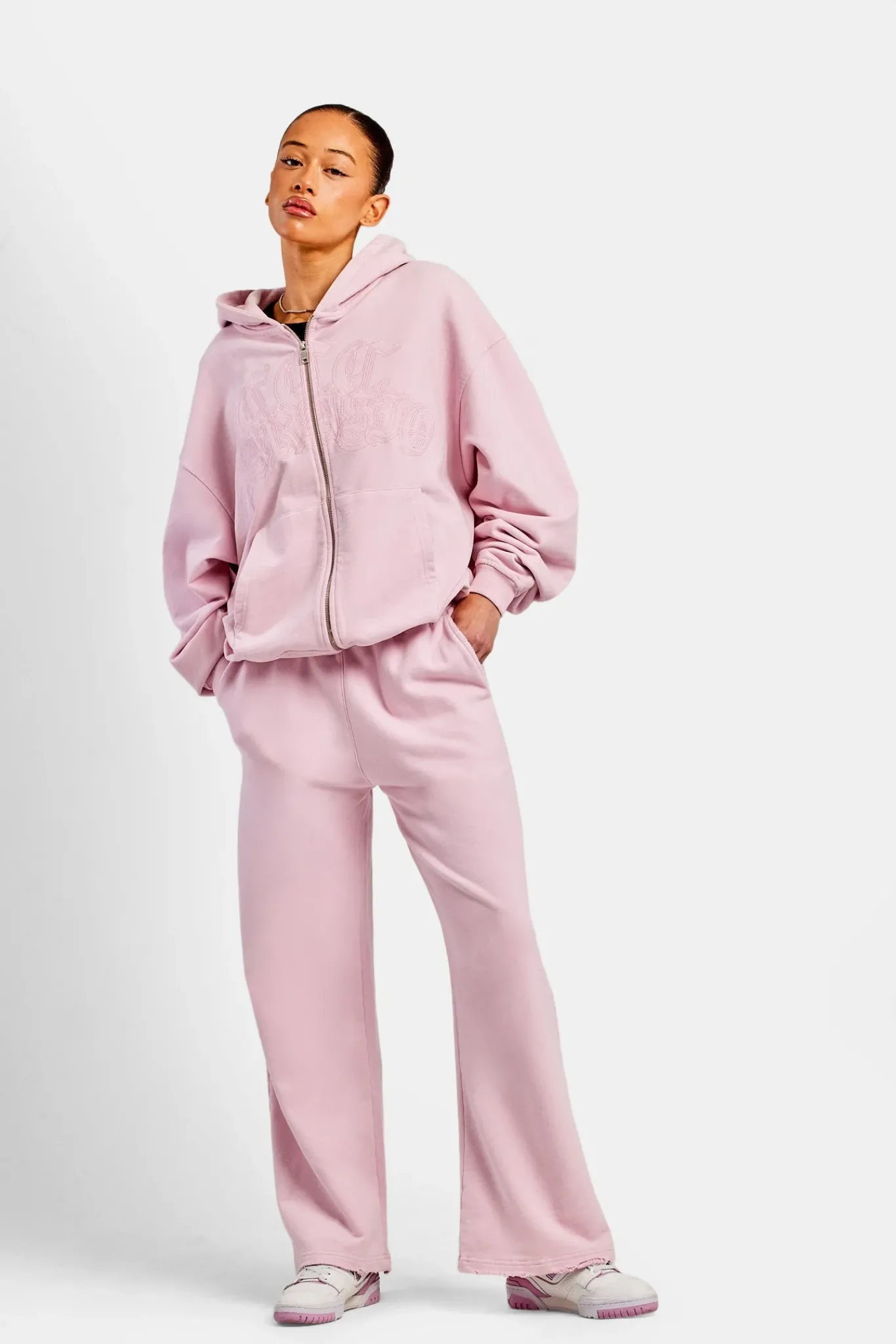 Women CLO-SET Womens Paraiso Embroidered Tracksuit - Pink
