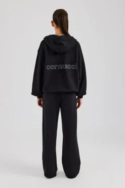 Women CLO-SET Womens Zip Through Hoodie and Jogger Set - Black