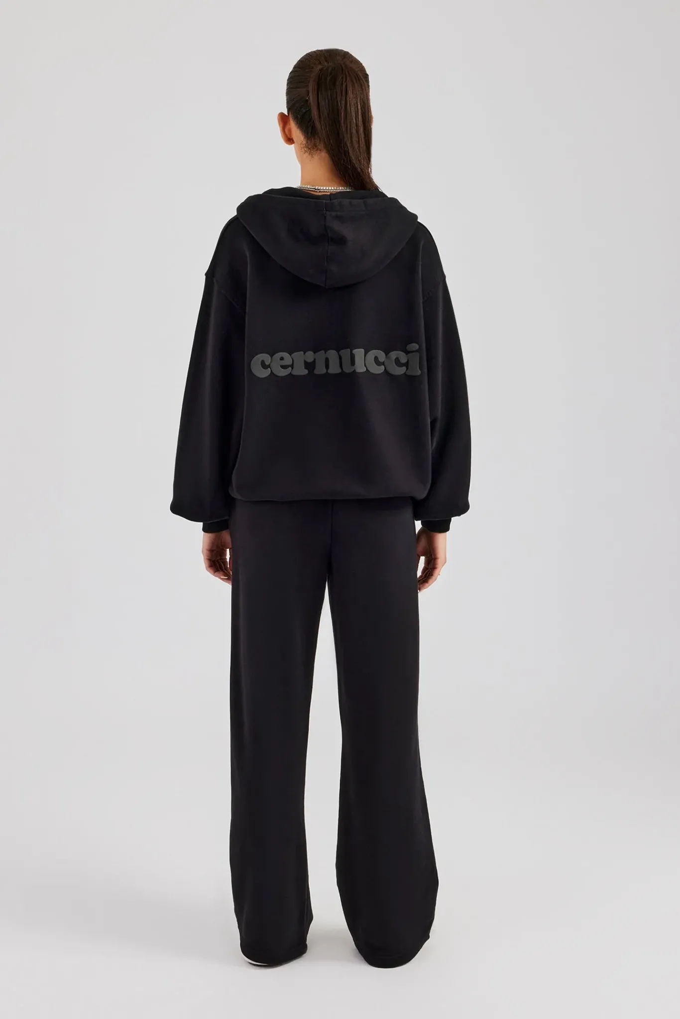 Women CLO-SET Womens Zip Through Hoodie and Jogger Set - Black