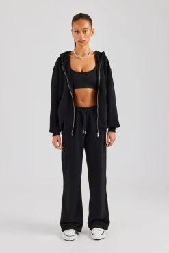 Women CLO-SET Womens Zip Through Hoodie and Jogger Set - Black