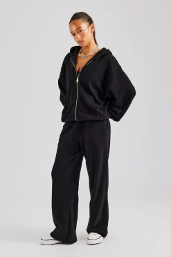 Women CLO-SET Womens Zip Through Hoodie and Jogger Set - Black