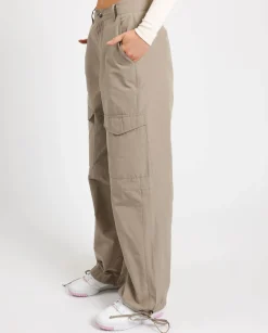 Women CLO-BOT-TRO Woven Cargo Trouser - Beige