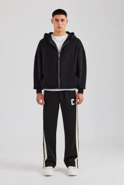 CLO-TOP-HS-HOOD Zip Through Hoodie - Black