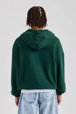 CLO-TOP-HS-HOOD Zip Through Hoodie - Dark Green