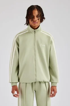 CLO-TOP-OUT Zip Through Taping Track Jacket - Sage