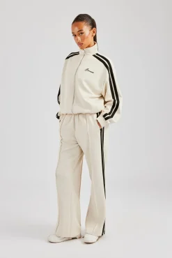 Women CLO-TOP-OUT Zip Through Taping Track Jacket - Off White
