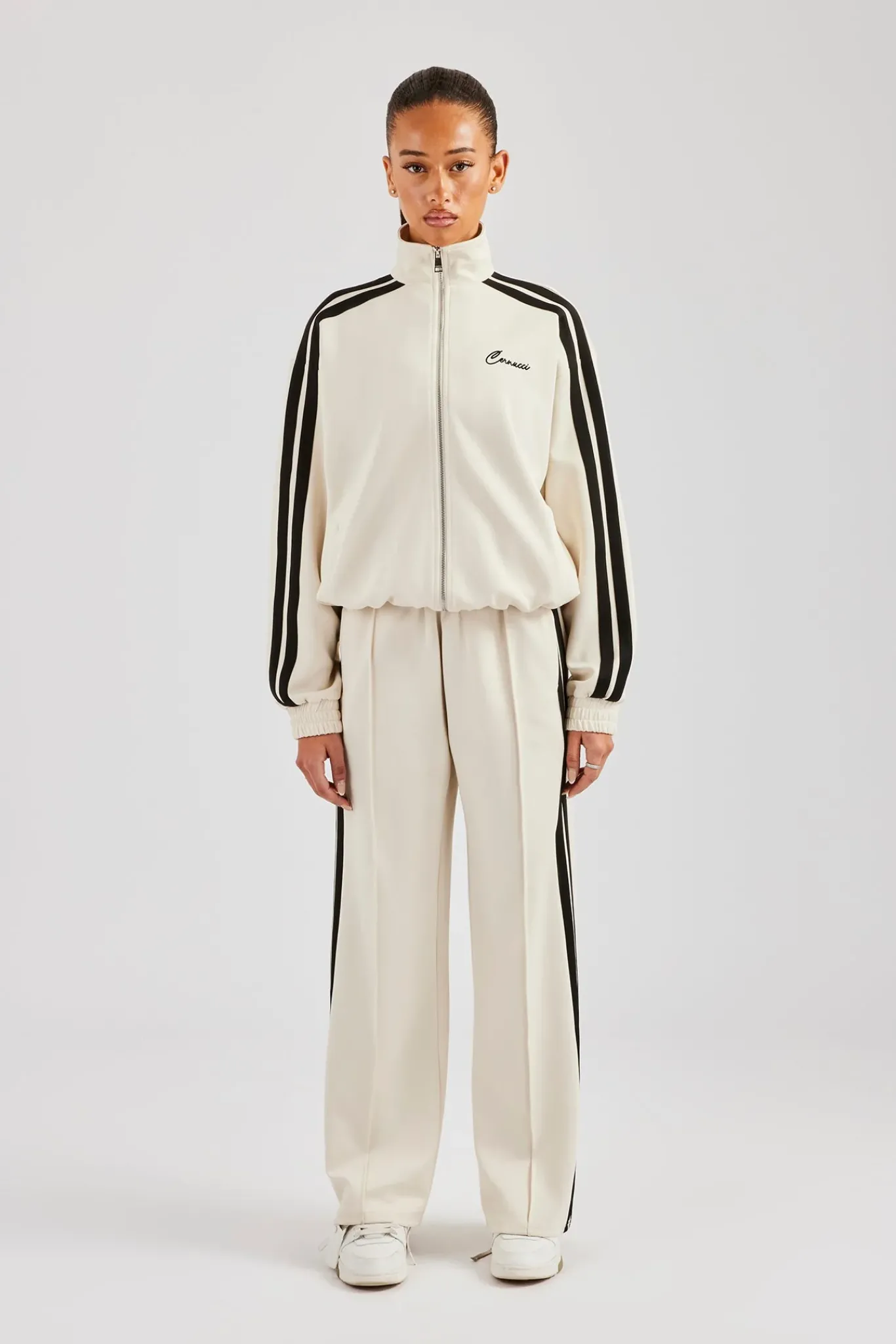 Women CLO-SET Zip Through Taping Tracksuit - Off White