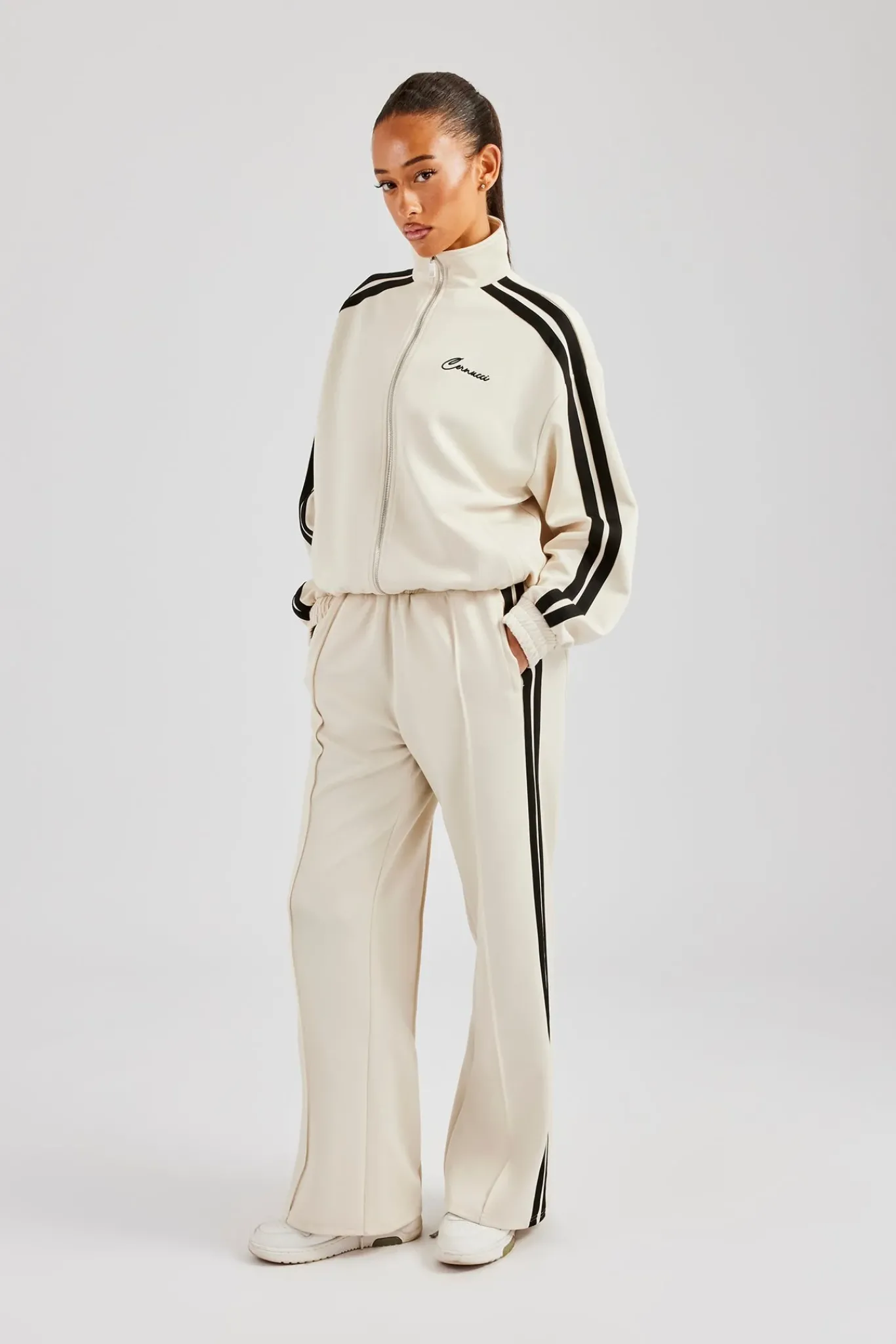 Women CLO-SET Zip Through Taping Tracksuit - Off White